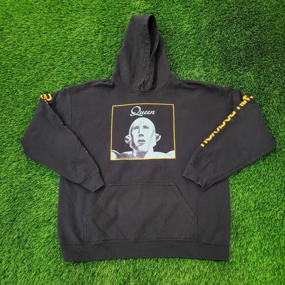 Queen Hoodie Large 24x25 Black We-Will-Rock-You - Picture 2 of 13